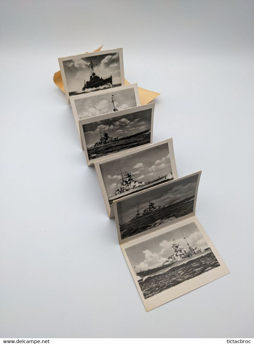 Carnet 10 Mini Photographies Die Deutsche Flotte La Flotte Allemande Bateaux WW2 - Boten