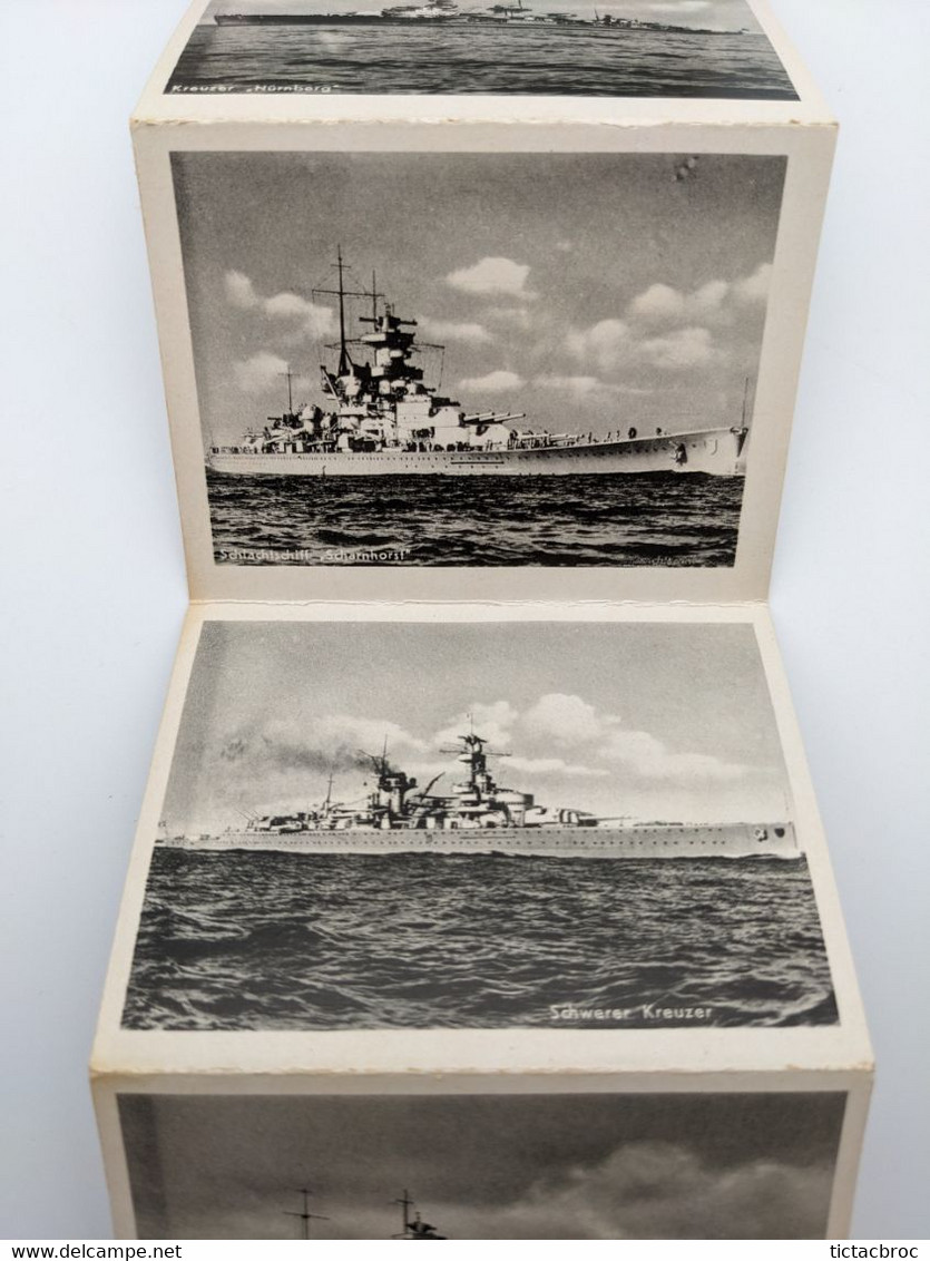 Carnet 10 Mini Photographies Die Deutsche Flotte La Flotte Allemande Bateaux WW2 - Barcos