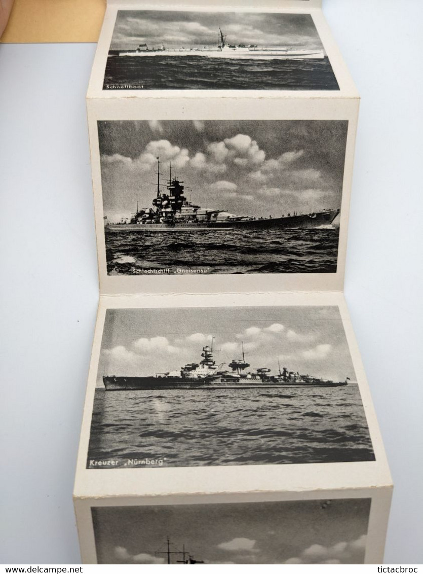 carnet 10 mini photographies Die Deutsche Flotte la flotte allemande bateaux WW2