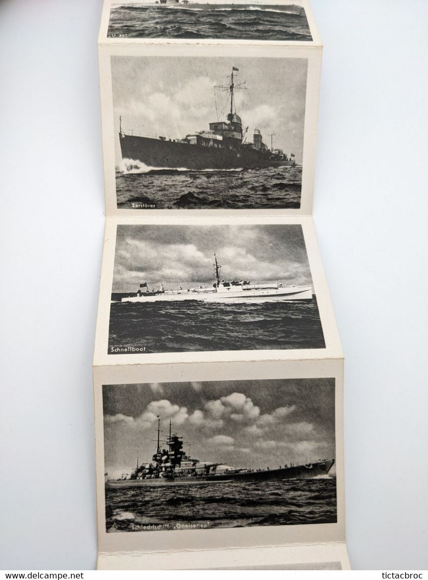 carnet 10 mini photographies Die Deutsche Flotte la flotte allemande bateaux WW2