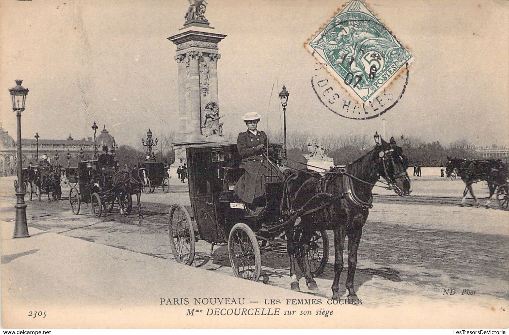 CPA Petits Métiers à Paris - Paris Nouveau - Les Femmes Cocher - 2305 - Mme Decourcelle Sur Son Siège - Straßenhandel Und Kleingewerbe