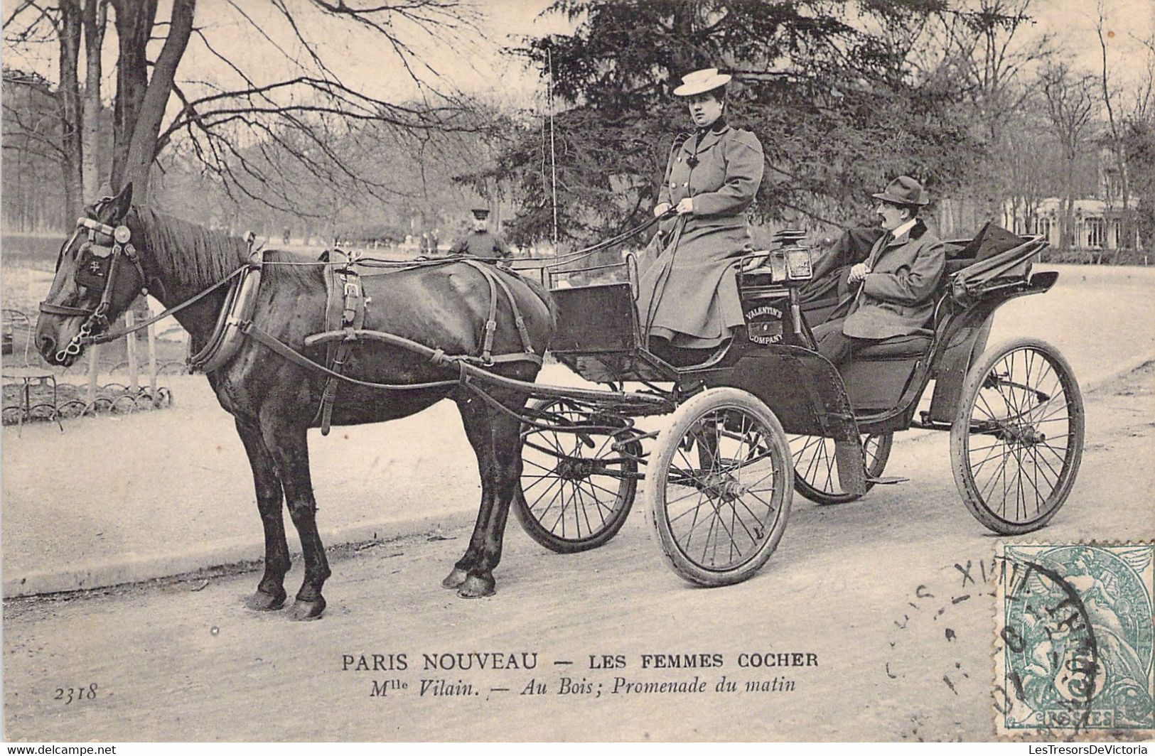 CPA Petits Métiers à Paris - Paris Nouveau - Les Femmes Cocher - 2318 - Mlle Vilain - Au Bois - Promenade Du Matin - Artisanry In Paris