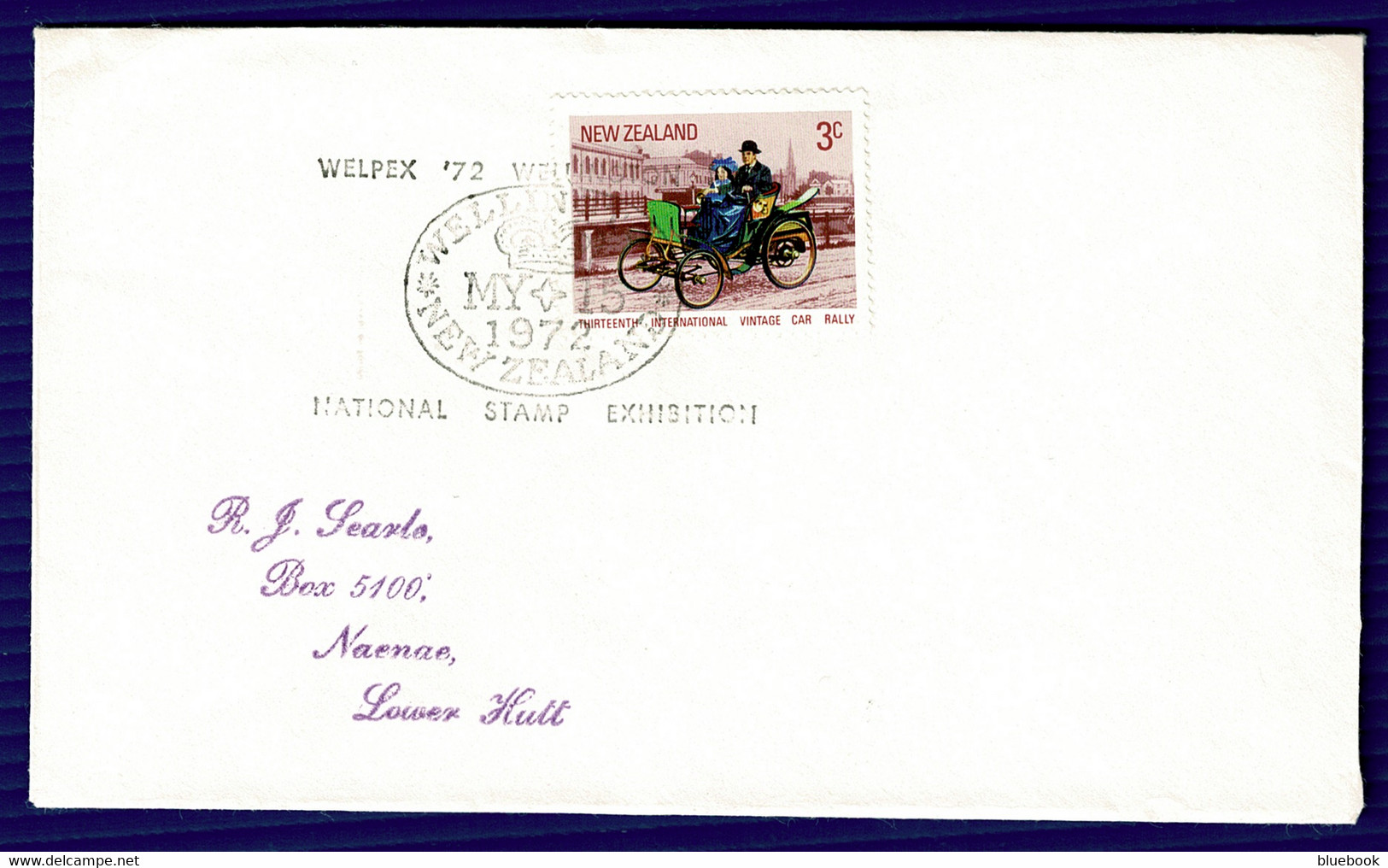 Ref 1581 - New Zealand 1972 Cover - Wellington Stamp Exhibition Welpex Postmark Type 1 Oval - Covers & Documents