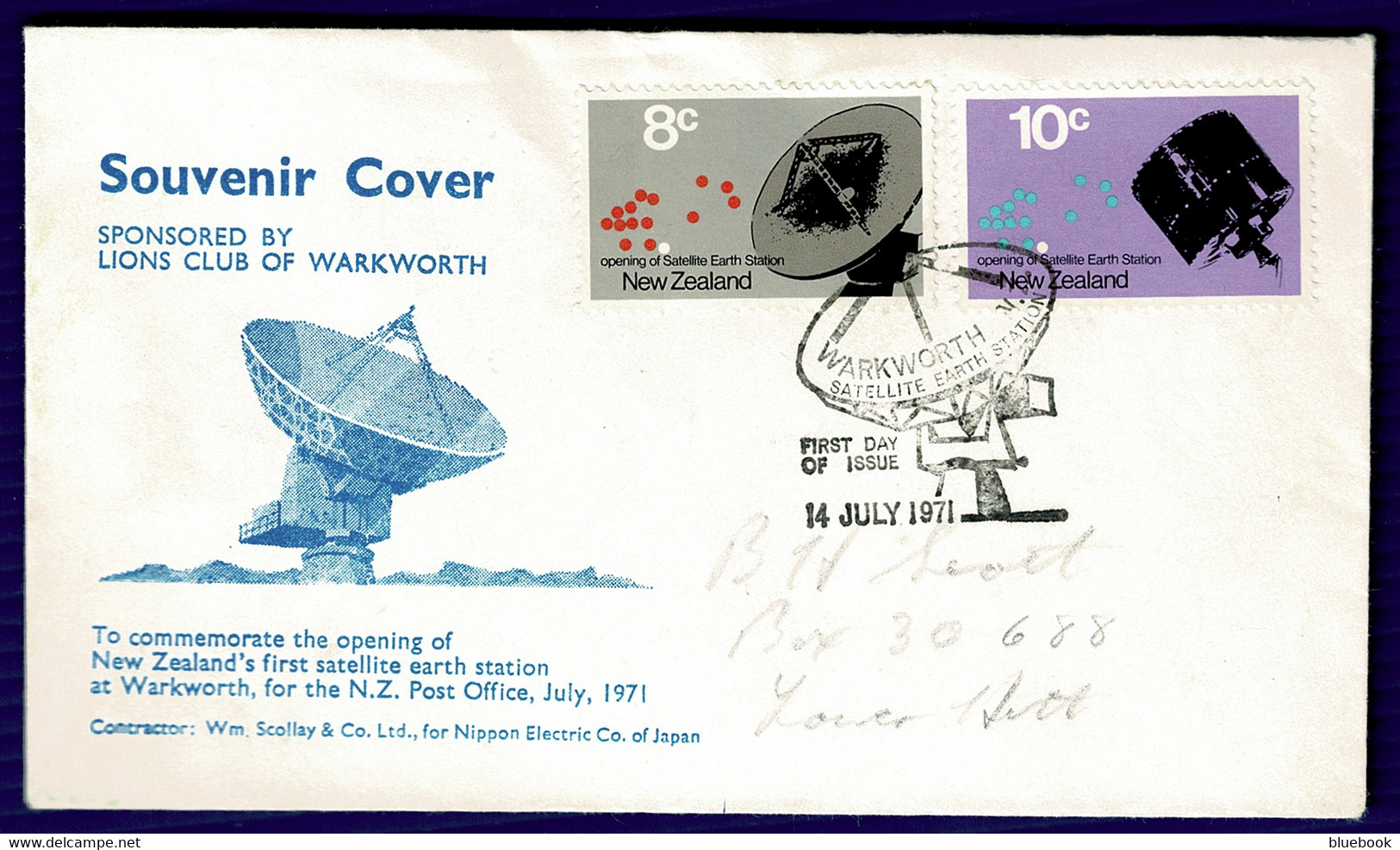 Ref 1581 - New Zealand 1971 FDC First Day Cover - Warkworth Satellite Station Postmark - Space Theme - Covers & Documents