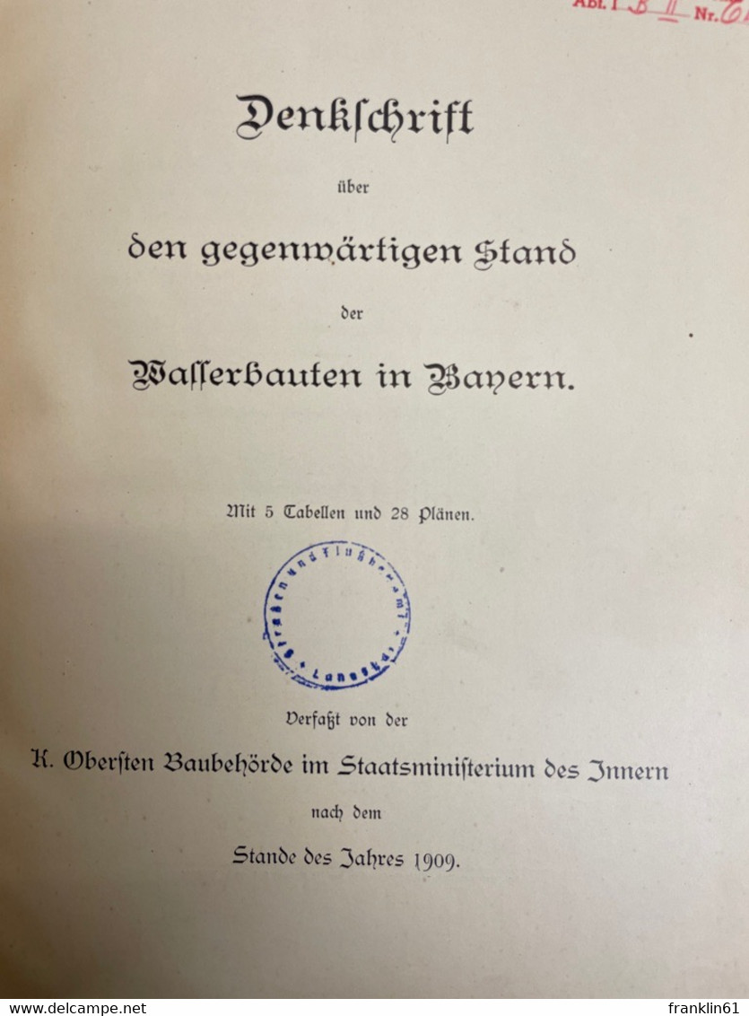 Denkschrift Der Wasserbauten In Bayern. - Architectuur