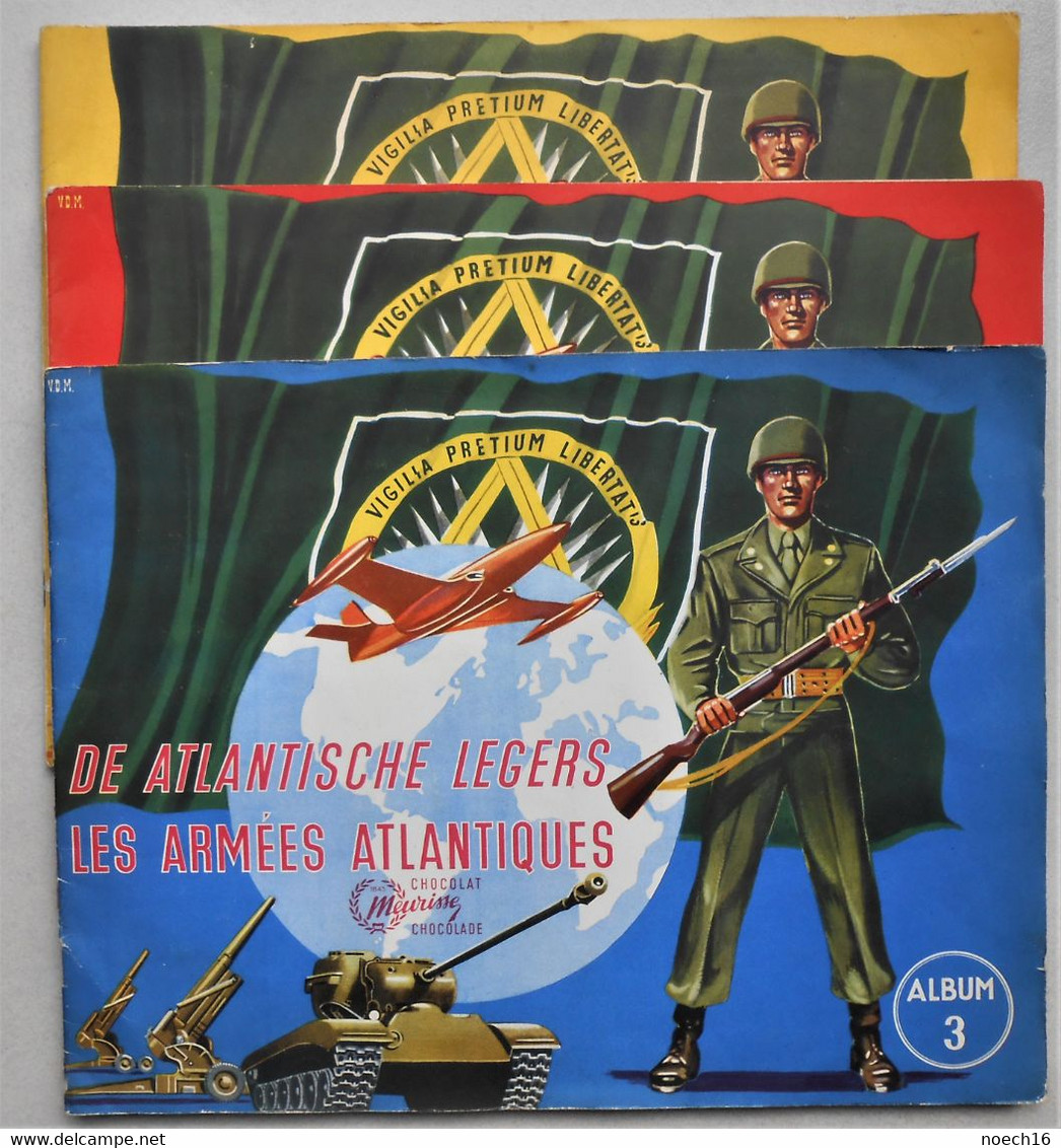 La Série De 3 Albums Chromos Complets - Les Armées Atlantiques - Chocolat Meurisse - Sammelbilderalben & Katalogue