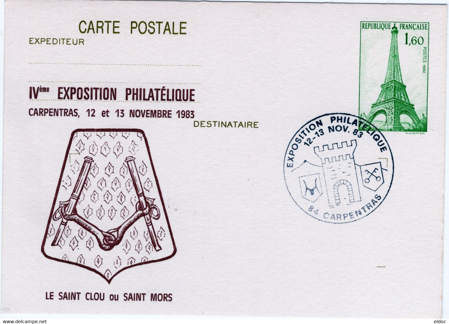 Entier Postal  N°429 CARPENTRAS REPIQUE - Bigewerkte Envelop  (voor 1995)