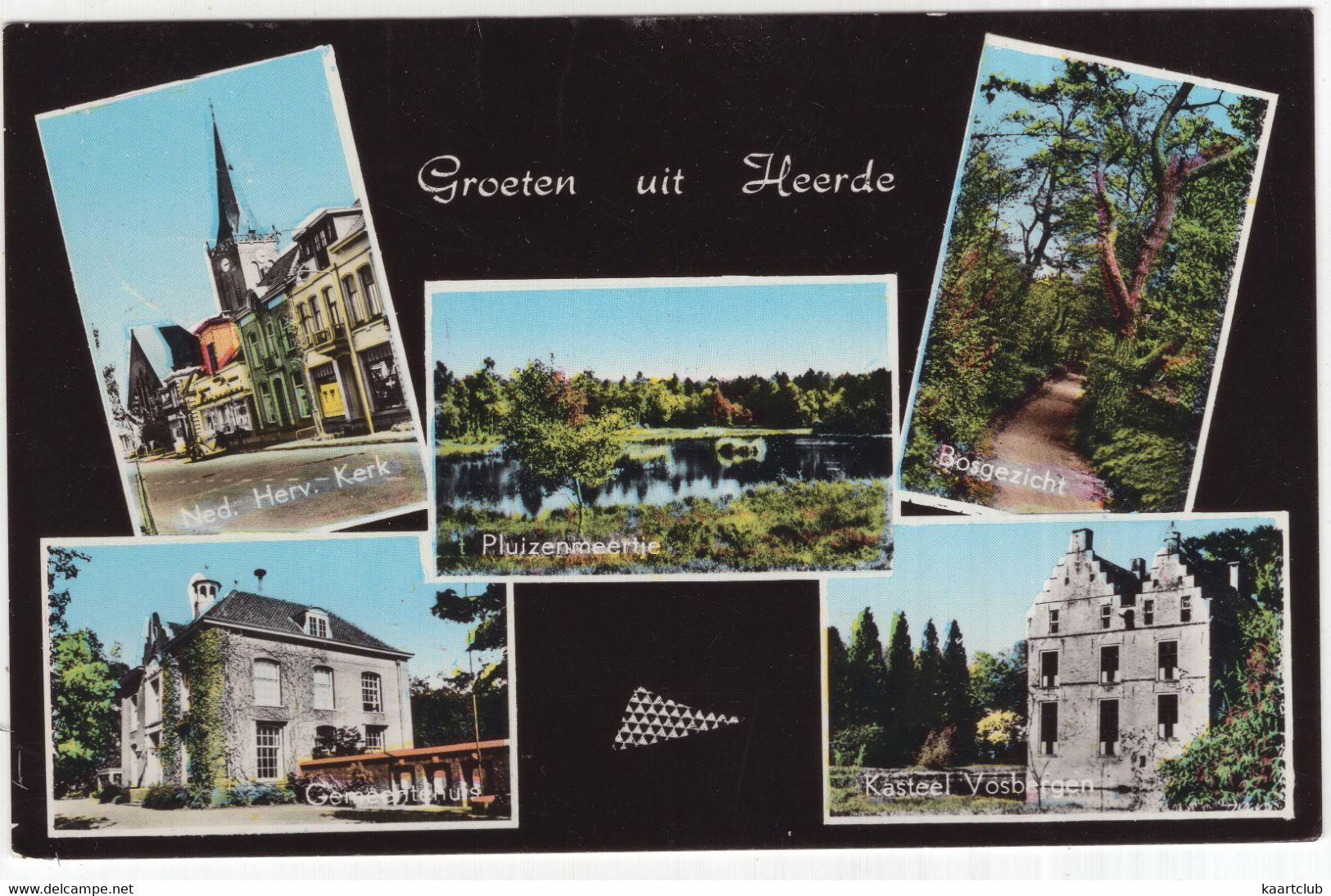 Groeten Uit Heerde - Pluizenmeertje, Kasteel Vosbergen, NH Kerk, Gemeentehuis - (Gelderland, Holland) - 1970 - Nunspeet