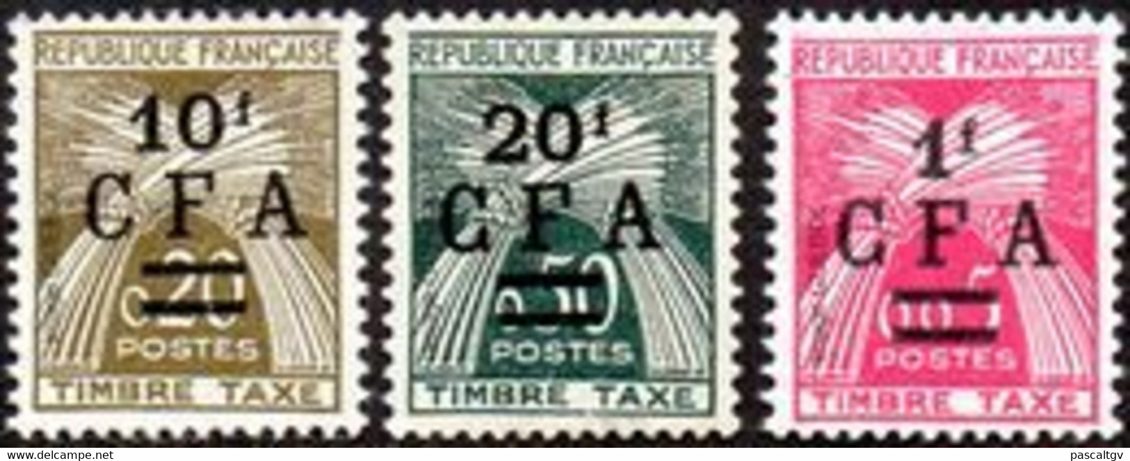 Dépt. De La Réunion - ** CFA - LUXE - Taxe - Série N°45 à 47 **-  Année 1962/64 - (cote 37.00) - Timbres-taxe