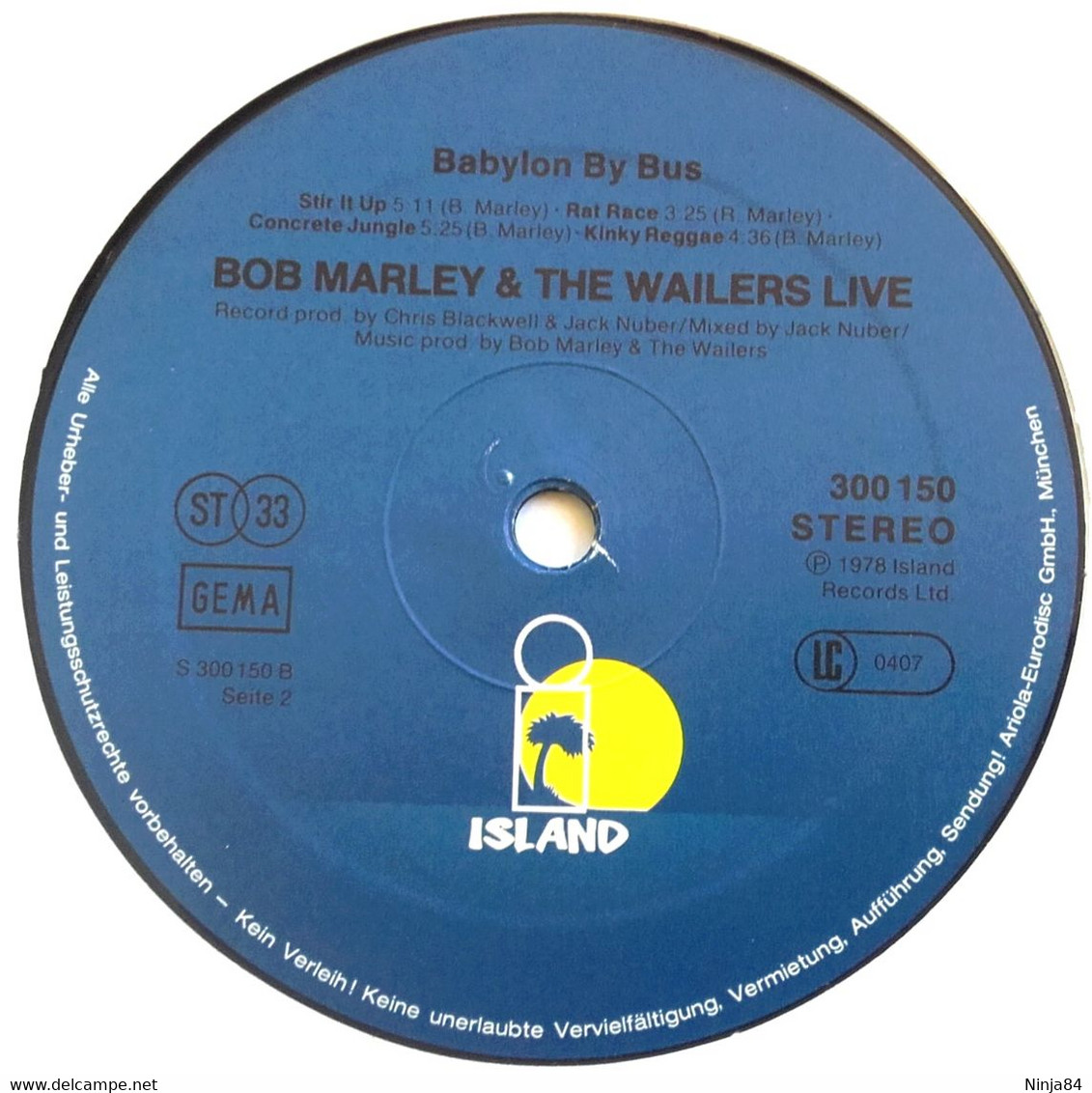 2 LP 33 CM (12")  Bob Marley & The Wailers  "  Babylon By Bus  "  Allemagne - Reggae