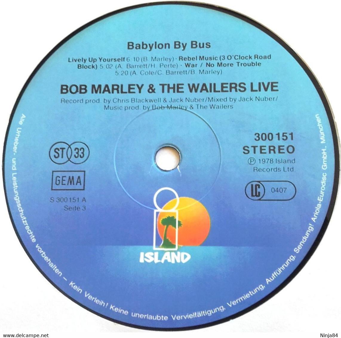 2 LP 33 CM (12")  Bob Marley & The Wailers  "  Babylon By Bus  "  Allemagne - Reggae