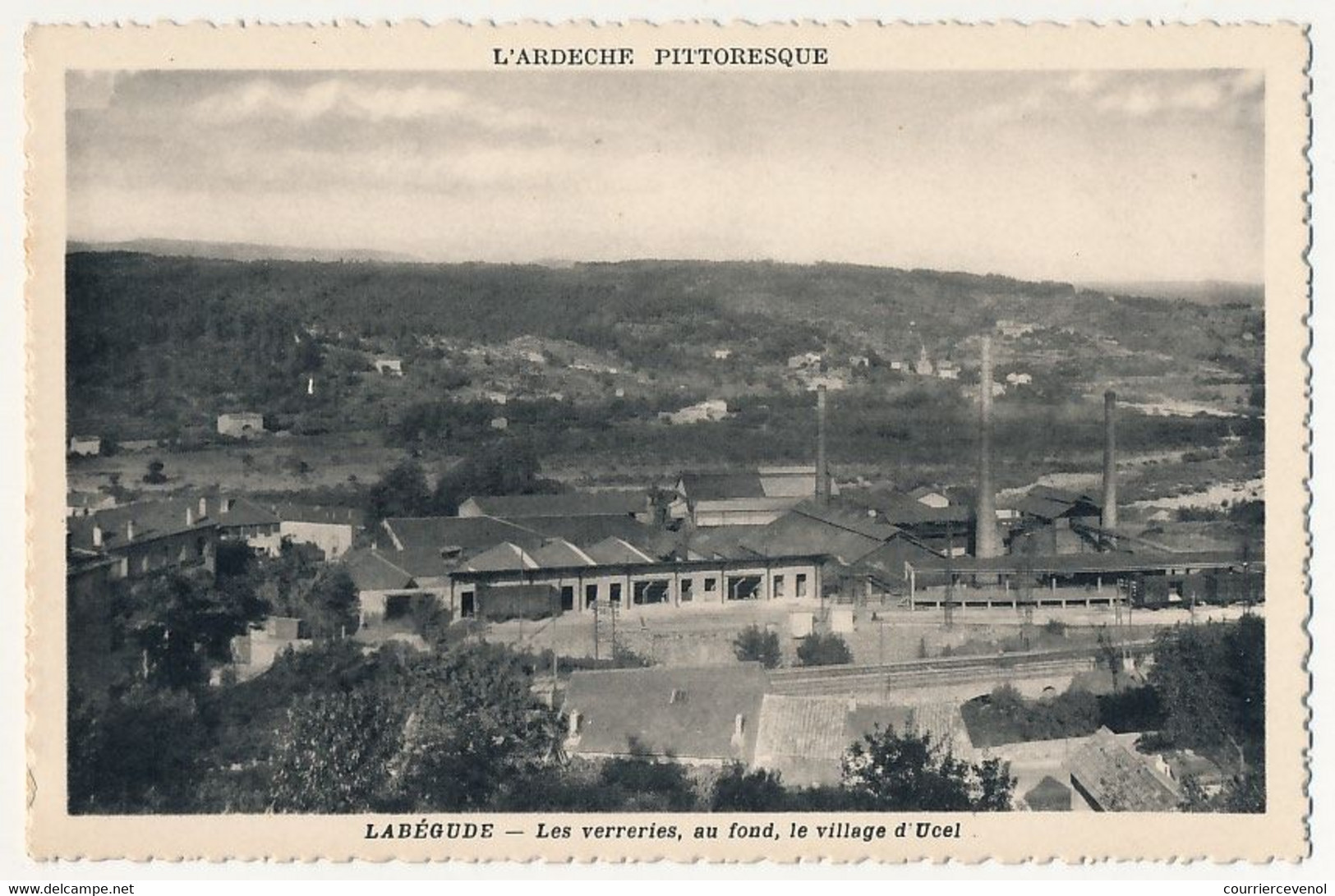 CPSM - LABEGUDE (Ardèche) - Les Verreries. Au Fond, Le Village D'Ucel - Autres & Non Classés
