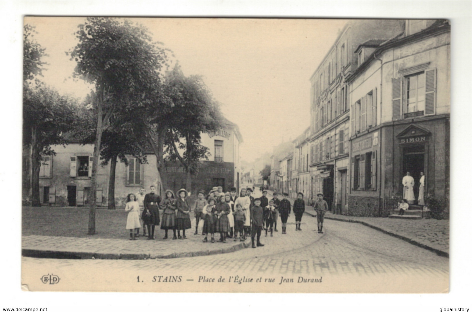 DH1254 - Dep.93 - STAINS - PLACE DE L' ÉGLISE ET RUE JEAN DURAND - TRAITEUR SIMON - Stains