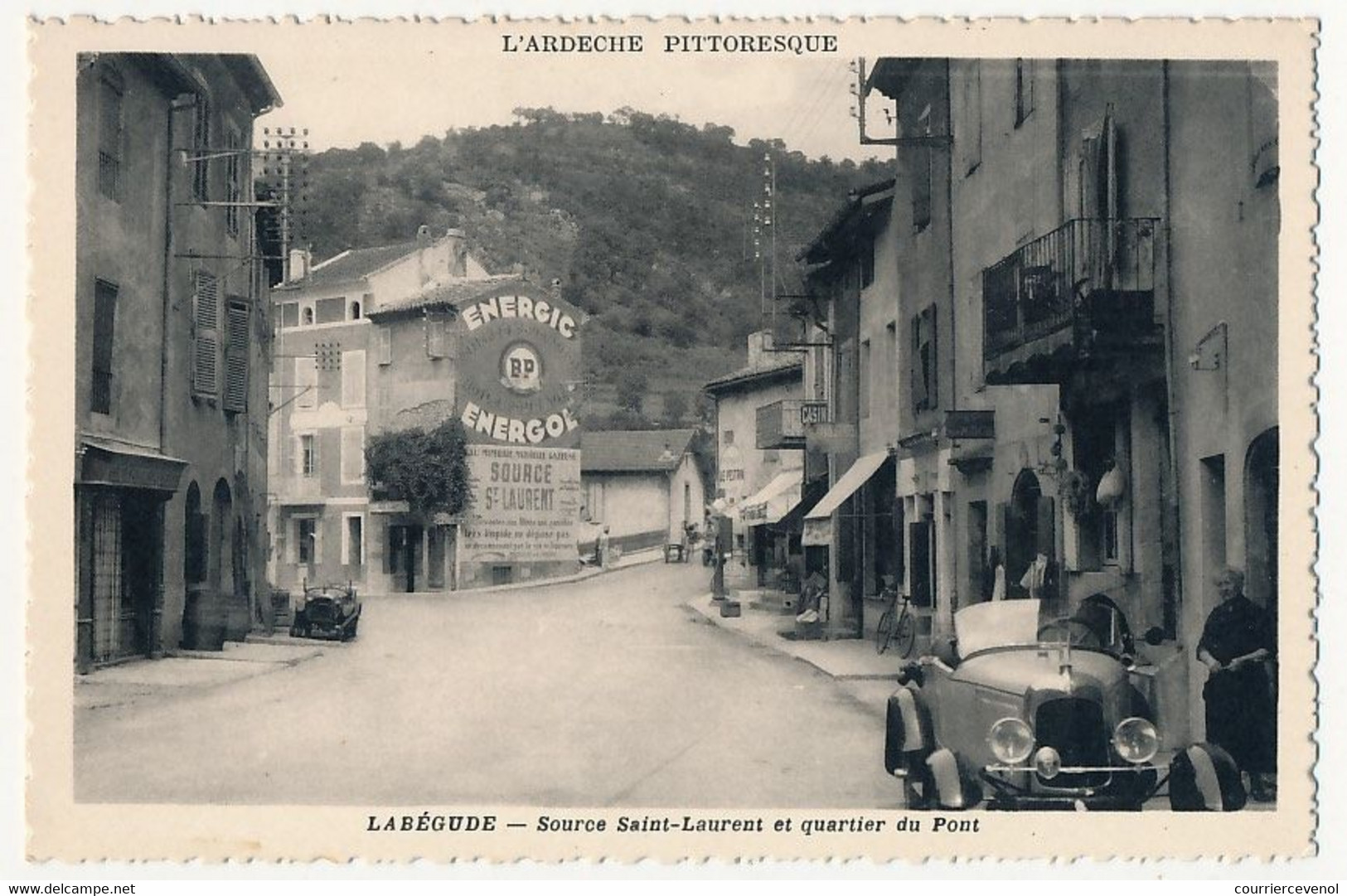 CPSM - LABEGUDE (Ardèche) - Source Saint-Laurent Et Quartier Du Pont - Autres & Non Classés