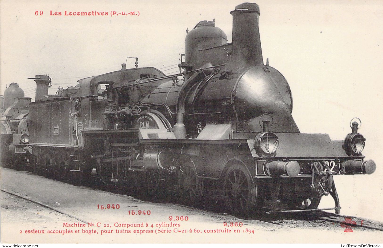 CPA - TRANSPORT - Train - Les Locomotives PDM - Machine N°C22 - Trains