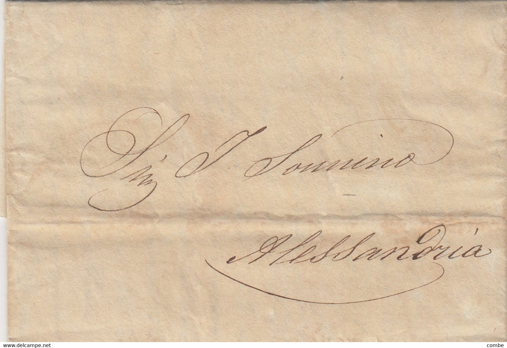 OLD LETTER. EGYPT. 6 2 1837. CAIRO TO J. SONNINO, ALESSANDRIA. TEXT IN ITALIAN - Vorphilatelie