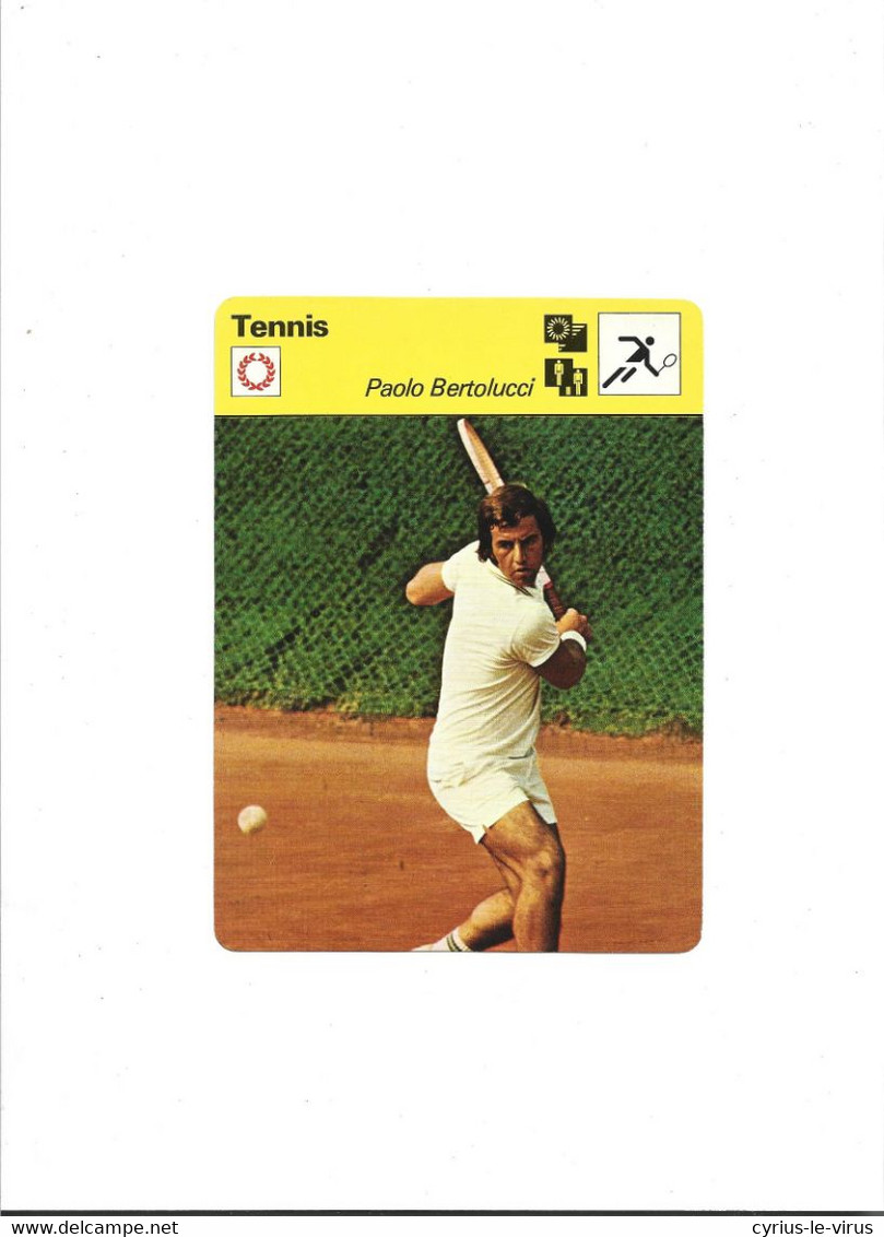 Fiche De Sport  **  Tennis  ** Paolo Bertolucci  ** - Otros & Sin Clasificación