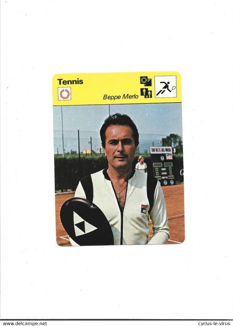 Fiche De Sport  **  Tennis  ** Beppe Merlo - Altri & Non Classificati