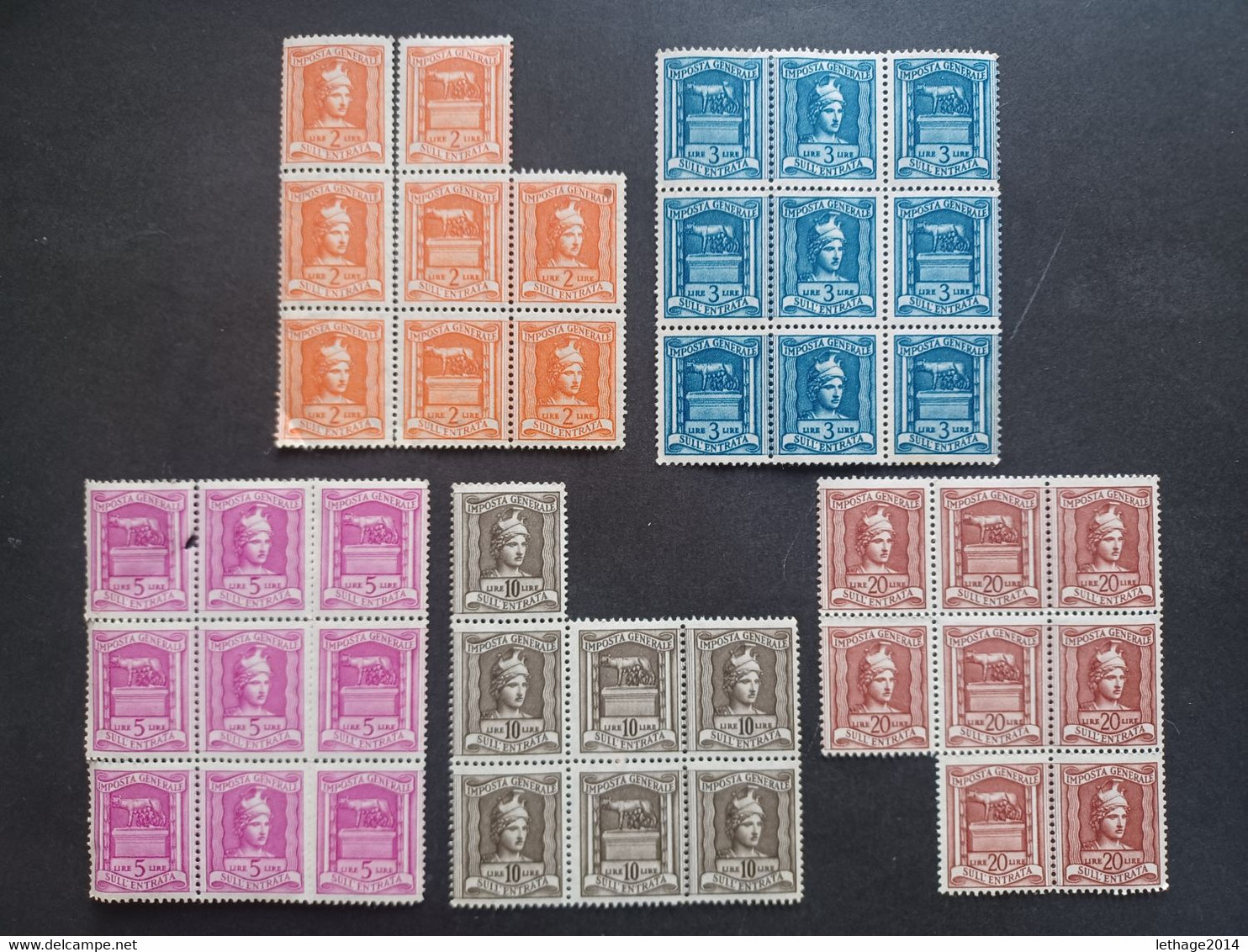 ITALIA  1957 TASSE FISCALI IMPOSTA SULL ENTRATA - INDUSTRIA E COMMERCIO CAT. FISCALI D ITALIA N. 110/115 MNH - Steuermarken