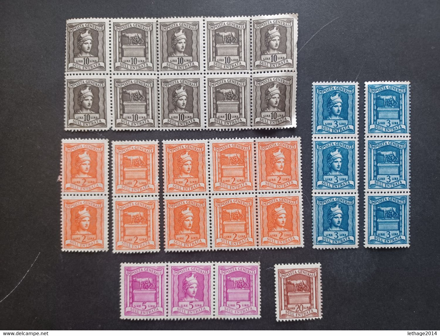 ITALIA 1957 TASSE FISCALI IMPOSTA SULL ENTRATA - INDUSTRIA E COMMERCIO CAT. FISCALI D ITALIA N. 111/112-113-115 MNH - Revenue Stamps