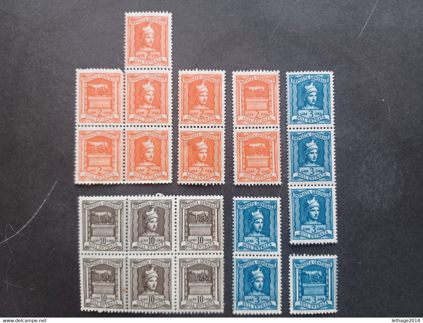 ITALIA 1957 TASSE FISCALI IMPOSTA SULL ENTRATA - INDUSTRIA E COMMERCIO CAT. FISCALI D ITALIA N. 111/112-114 MNH - Revenue Stamps