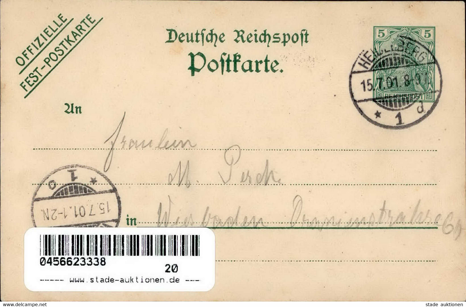 DR-GSK - PP 15 C 29/04 HEIDELBERG 18.VERBANDSSCHIESSEN 1901 I - Other & Unclassified