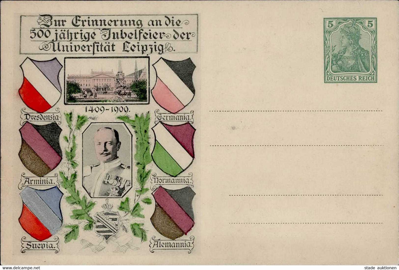 DR-GSK - PP 27 C 107/01 Stufdentika LEIPZIG 500 Jahre UNI 1909 I - Other & Unclassified