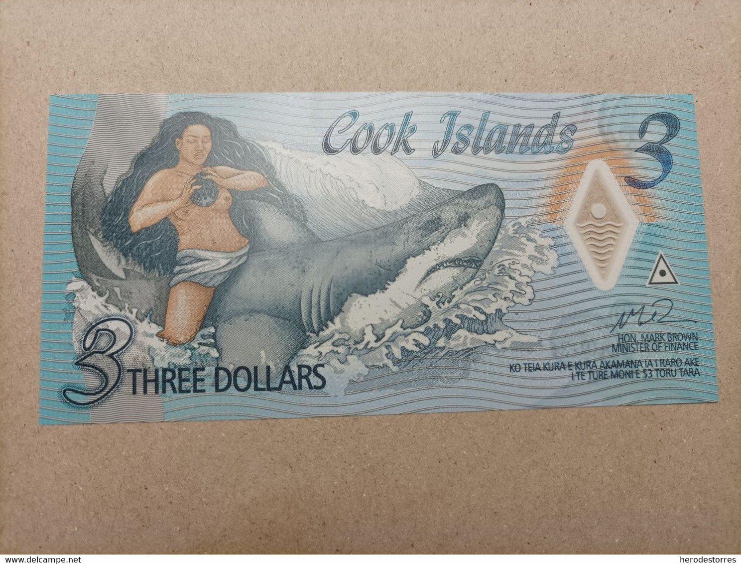 Billete De Las Islas Cook De 3 Dólares, Serie AA003606, Año 2021, UNC - Cookeilanden