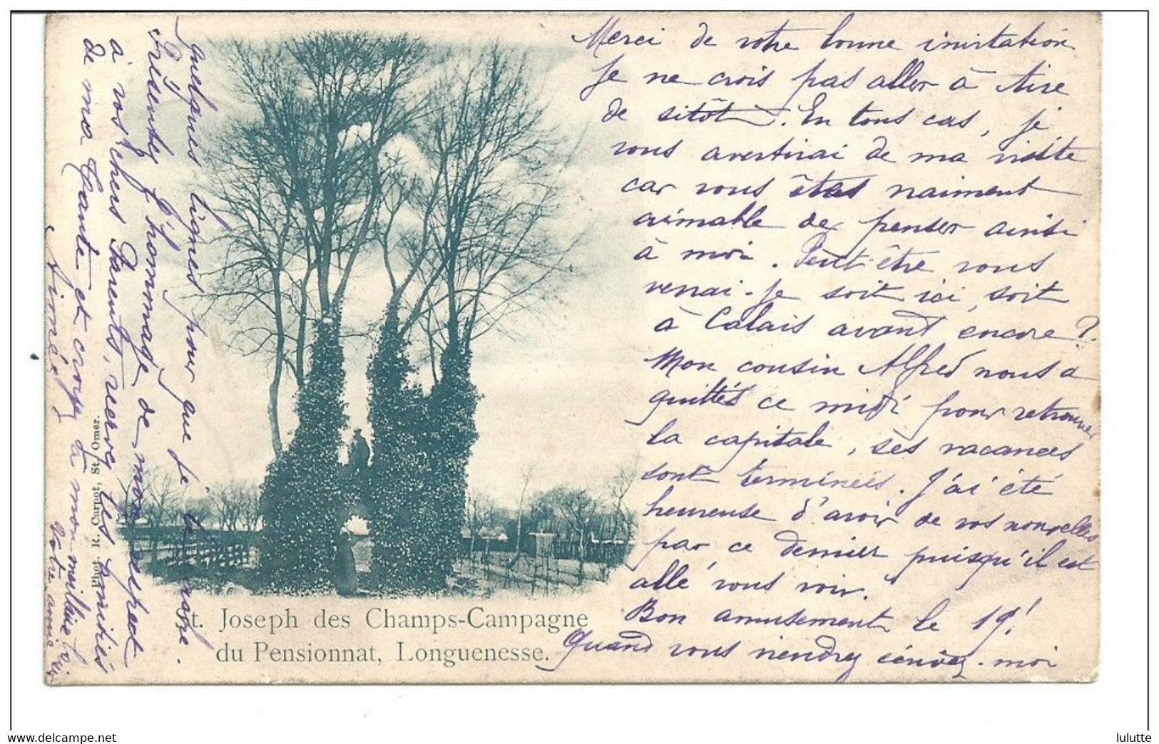 St Joseph Des Champs Campagne Du Pensionnat Longuenesse 1904 - Longuenesse