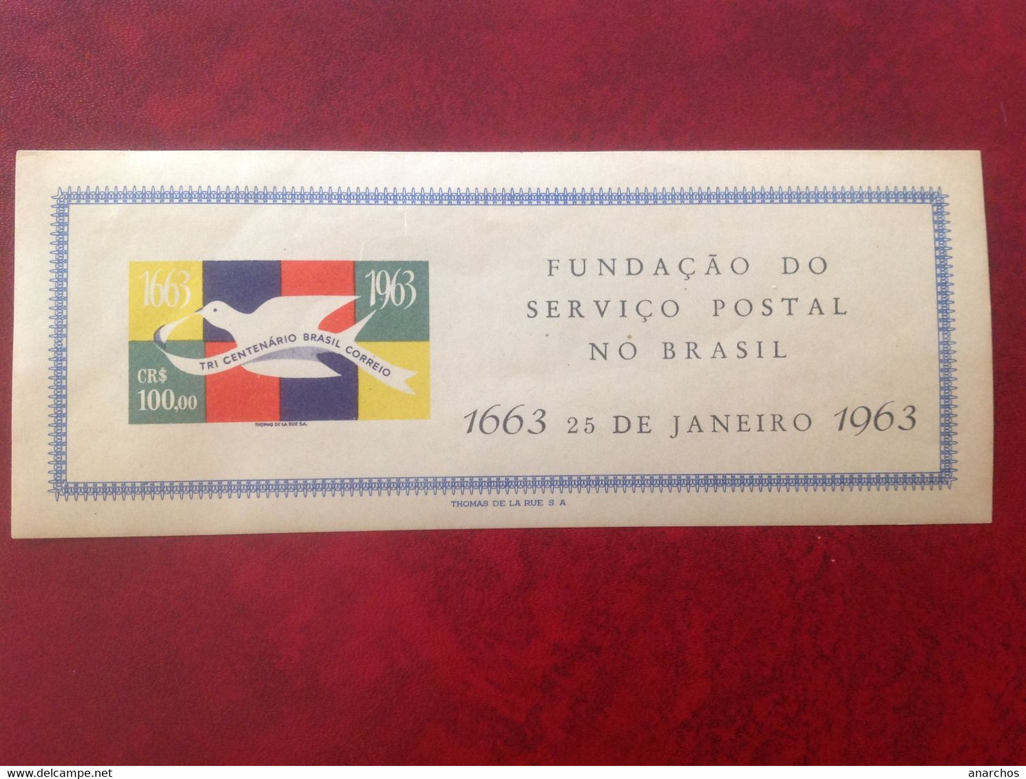 Fundacao Servico Postal , De Janeiro 1963 - Briefe U. Dokumente