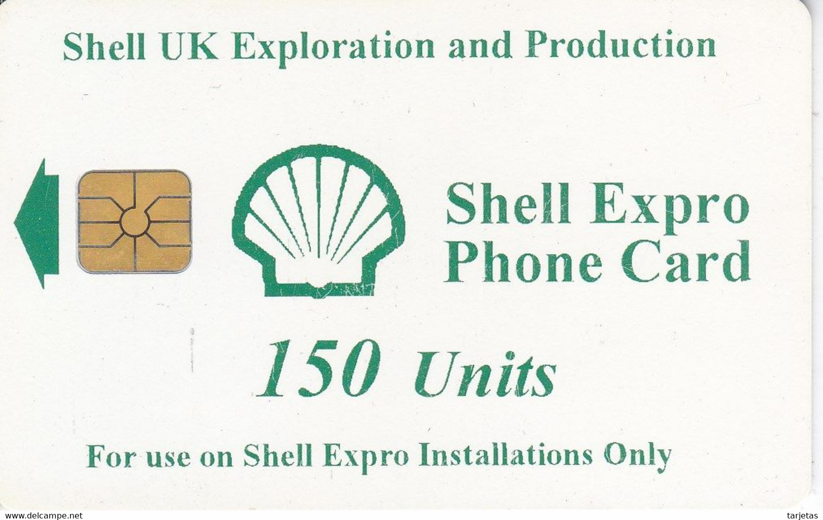 TARJETA DEL REINO UNIDO DE SHELL EXPRO PHONE CARD (CARACOLA-SEA SHELL) - Piattaforme Petrolifere