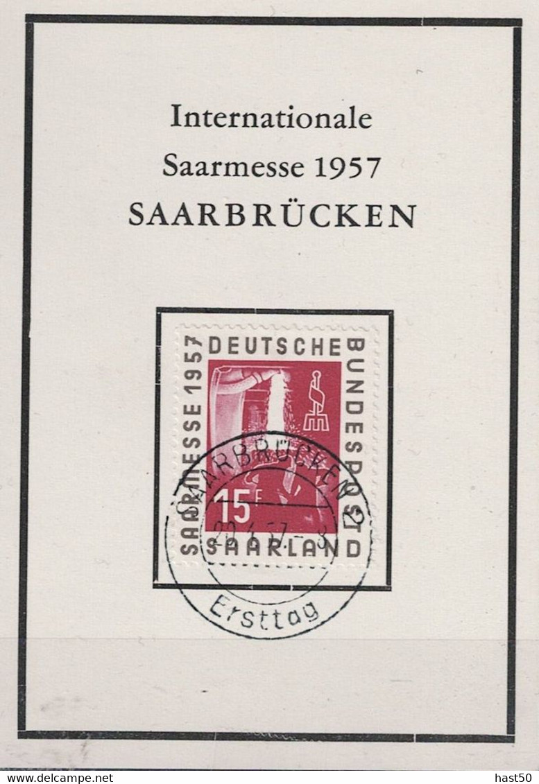 Saargebiet Saar Sarre - Saarmesse (MiNr: 400) 1957 - Ersttagskärtchen - Covers & Documents