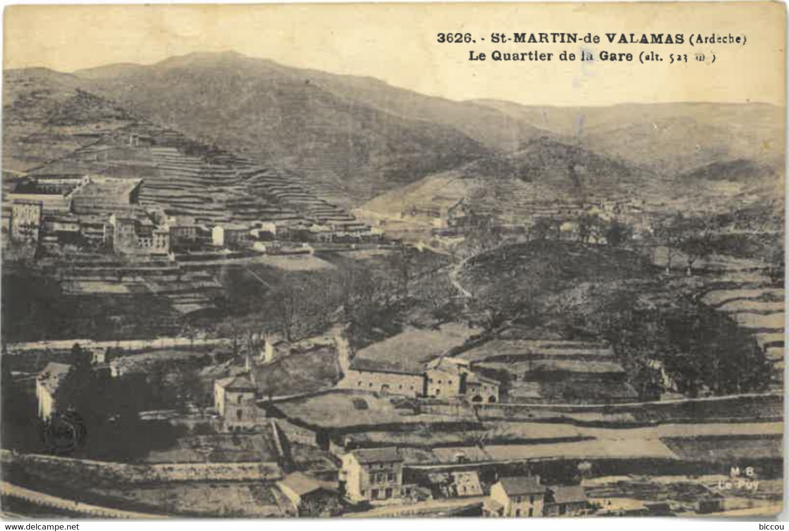 Cp ST MARTIN DE VALAMAS (Ardèche) 07 - Le Quartier De La Gare N° 3626 - Saint Martin De Valamas