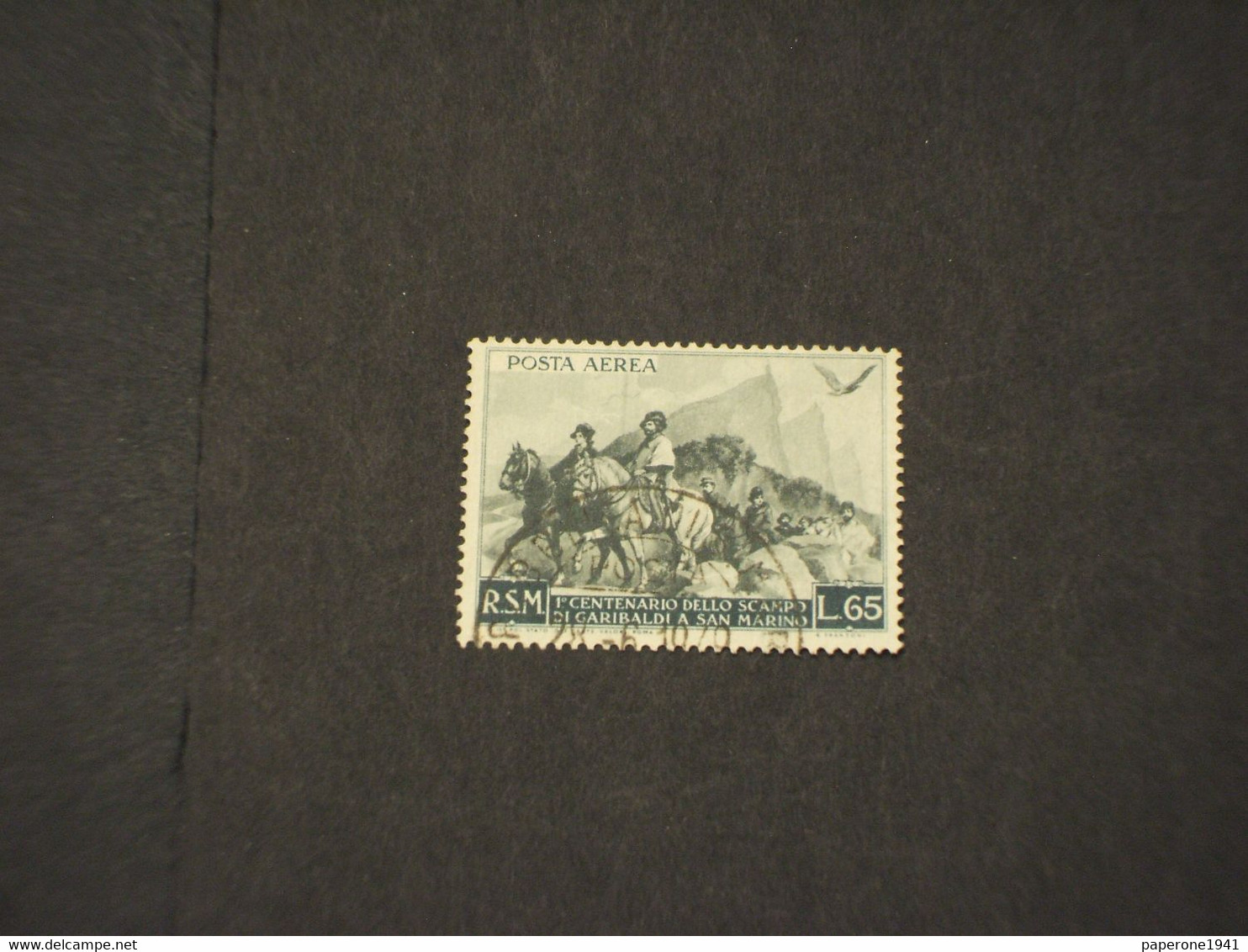 SAN MARINO - P.A. 1949 GARIBALI E ANITA L. 65 - TIMBRATO/USED - Used Stamps