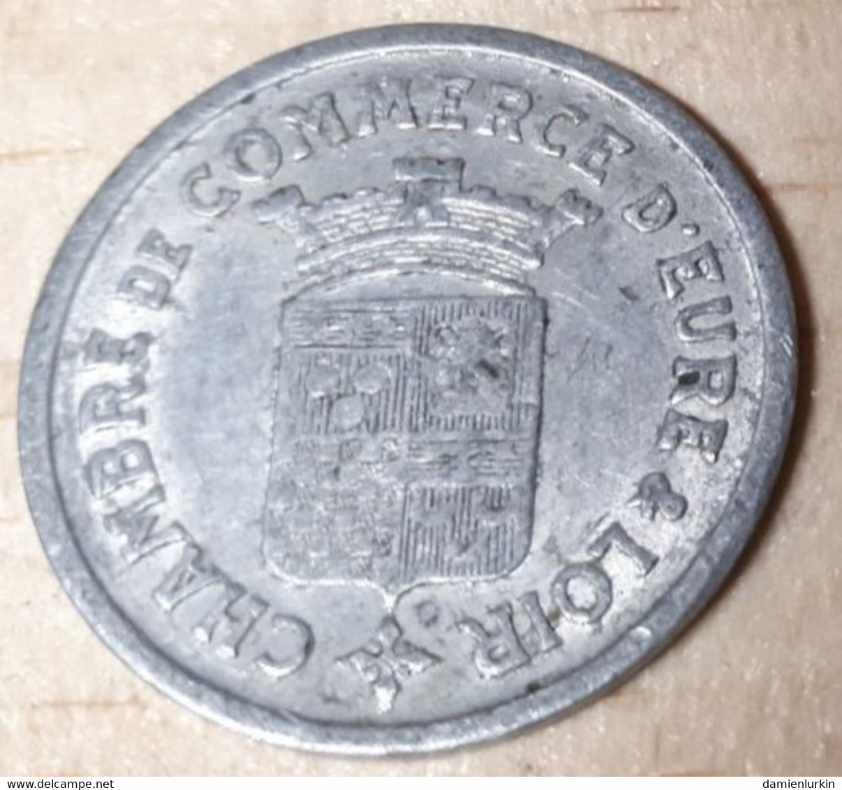 FRANCE 10 CENTIMES ALUMINIUM 1922 CHAMBRE DE COMMERCE D'EURE & LOIR - Monétaires / De Nécessité
