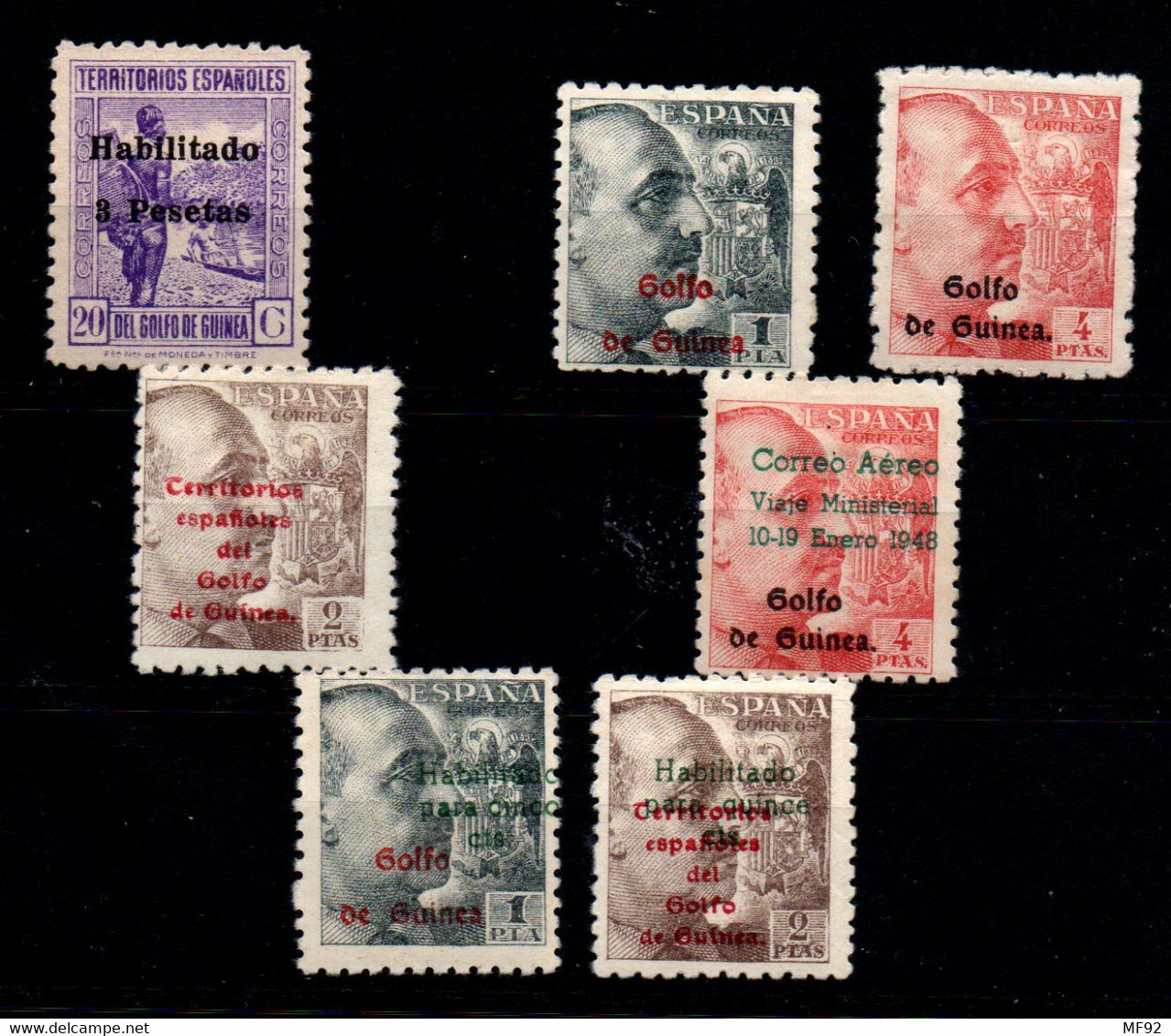 Guinea Española Nº 267, 269/74. Año 1942/9 - Guinea Española