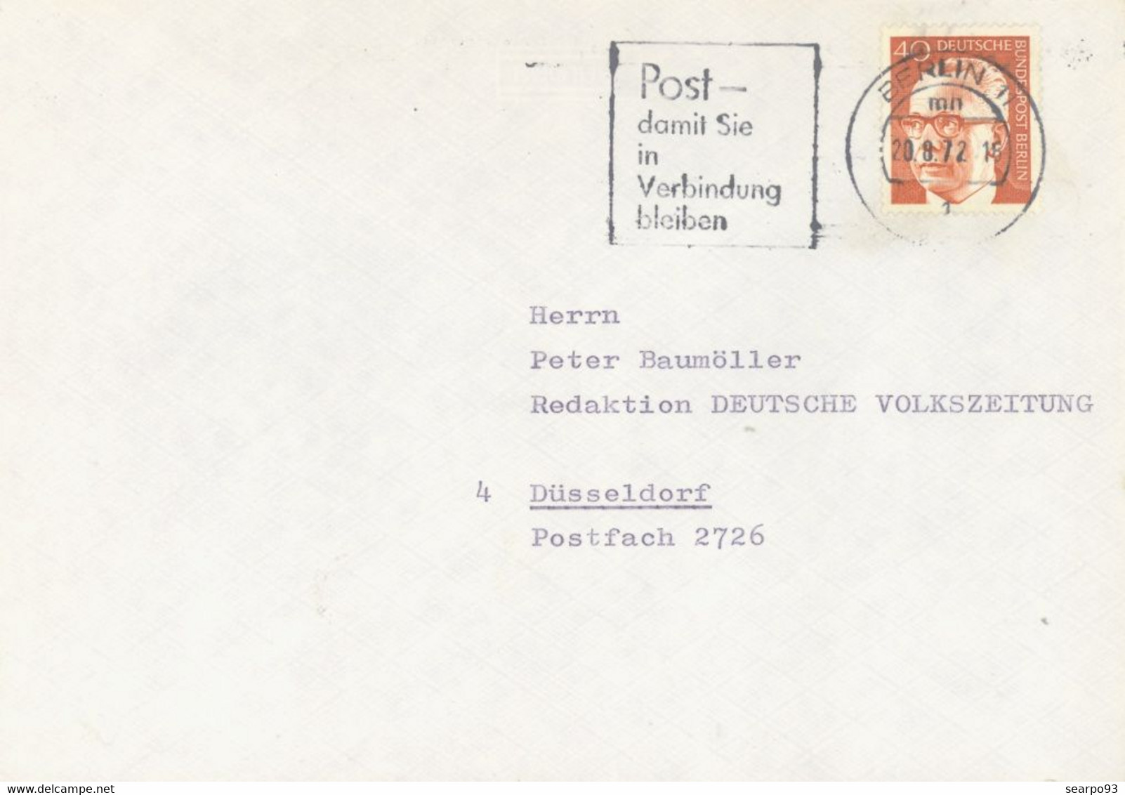 GERMANY. POSTMARK. BERLIN 1972 - Maschinenstempel (EMA)