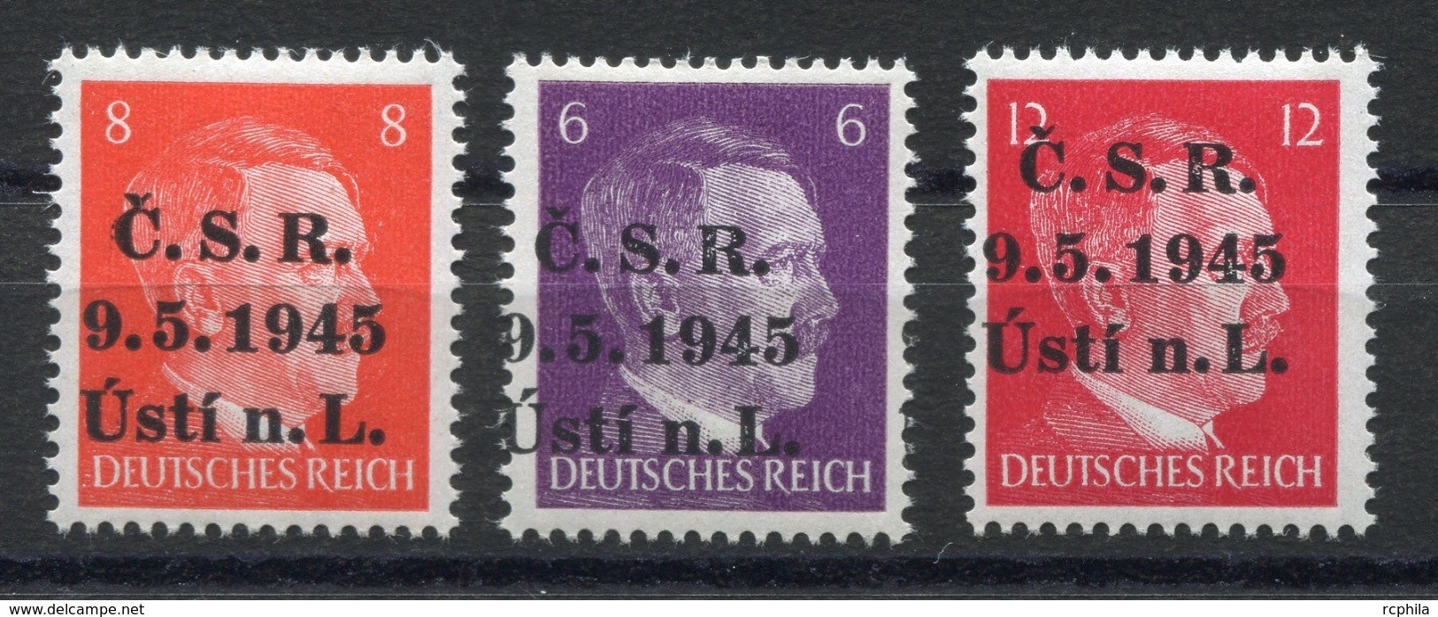 RC 6990 - LIBERATION DE LA TCHECOSLOVAQUIE 1945 ALLEMAGNE HITLER SURCHARGÉS CSR 9.5.1945 USTI N.L. NEUF ** - TB - Nuovi