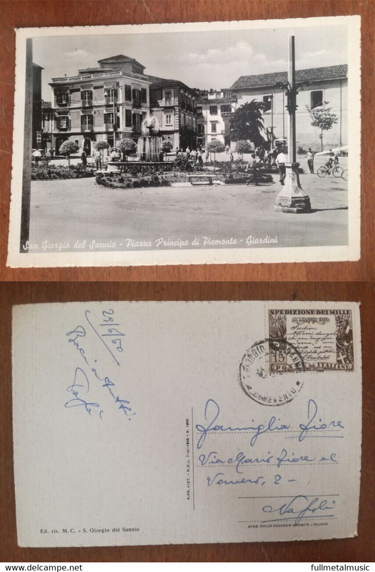 San Giorgio Sannio (benevento) P.zza Principe Piemonte - NON Viaggiata Anni '40 - Benevento