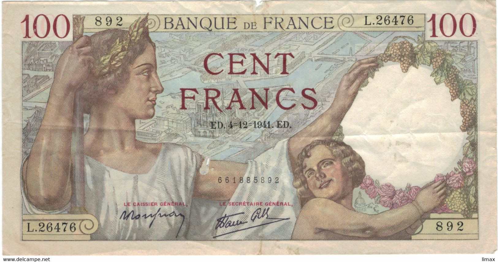Frankreich Sully  100 Francs 26476 - 100 F 1939-1942 ''Sully''