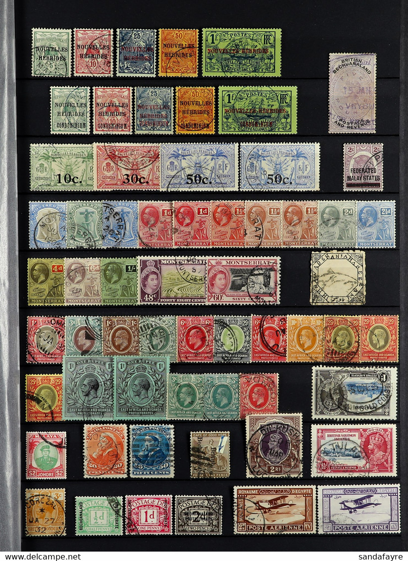 BRITISH COMMONWEALTH Used Range Incl. New Hebrides 1908 & 1910-11 French Currency Sets Including A 1924 50c On 25c Ultra - Other & Unclassified