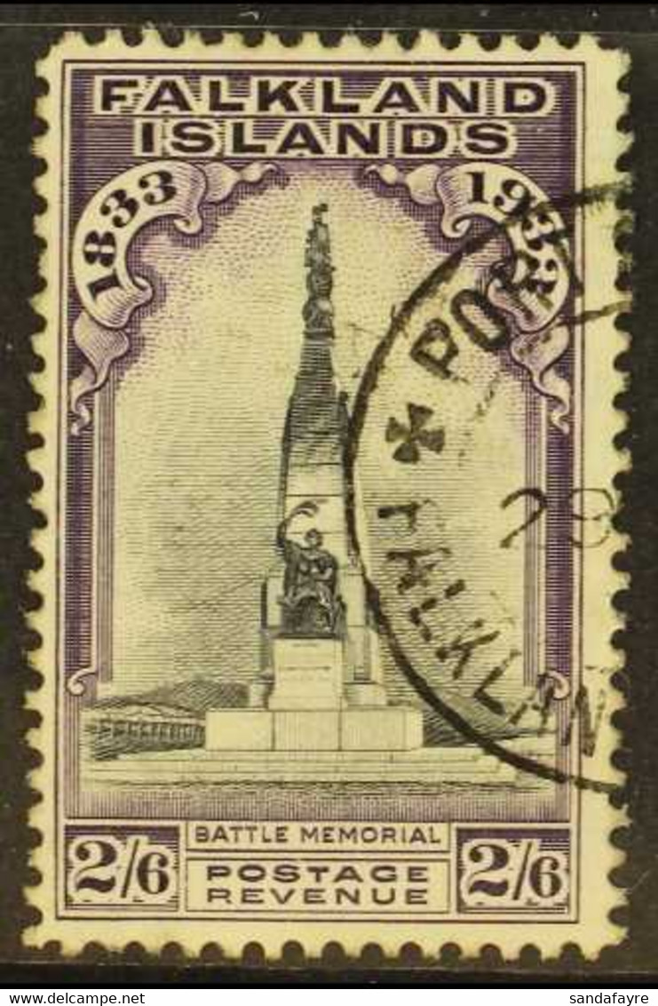 1933 2s.6d Black & Violet Centenary, SG 135, Fine Used. Cat. Â£400. - Falklandinseln