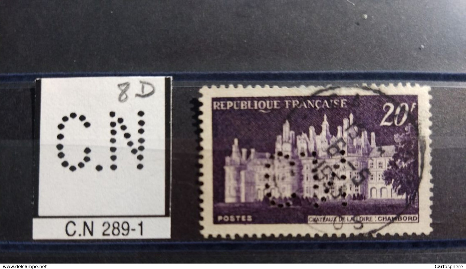 FRANCE TIMBRE C.N 289-1 INDICE 8 SUR GAUDON  PERFORE PERFORES PERFIN PERFINS PERFO PERFORATION PERFORIERT - Used Stamps