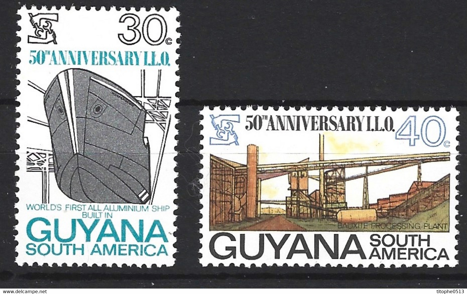 GUYANA. N°336-7 De 1969. OIT. - ILO