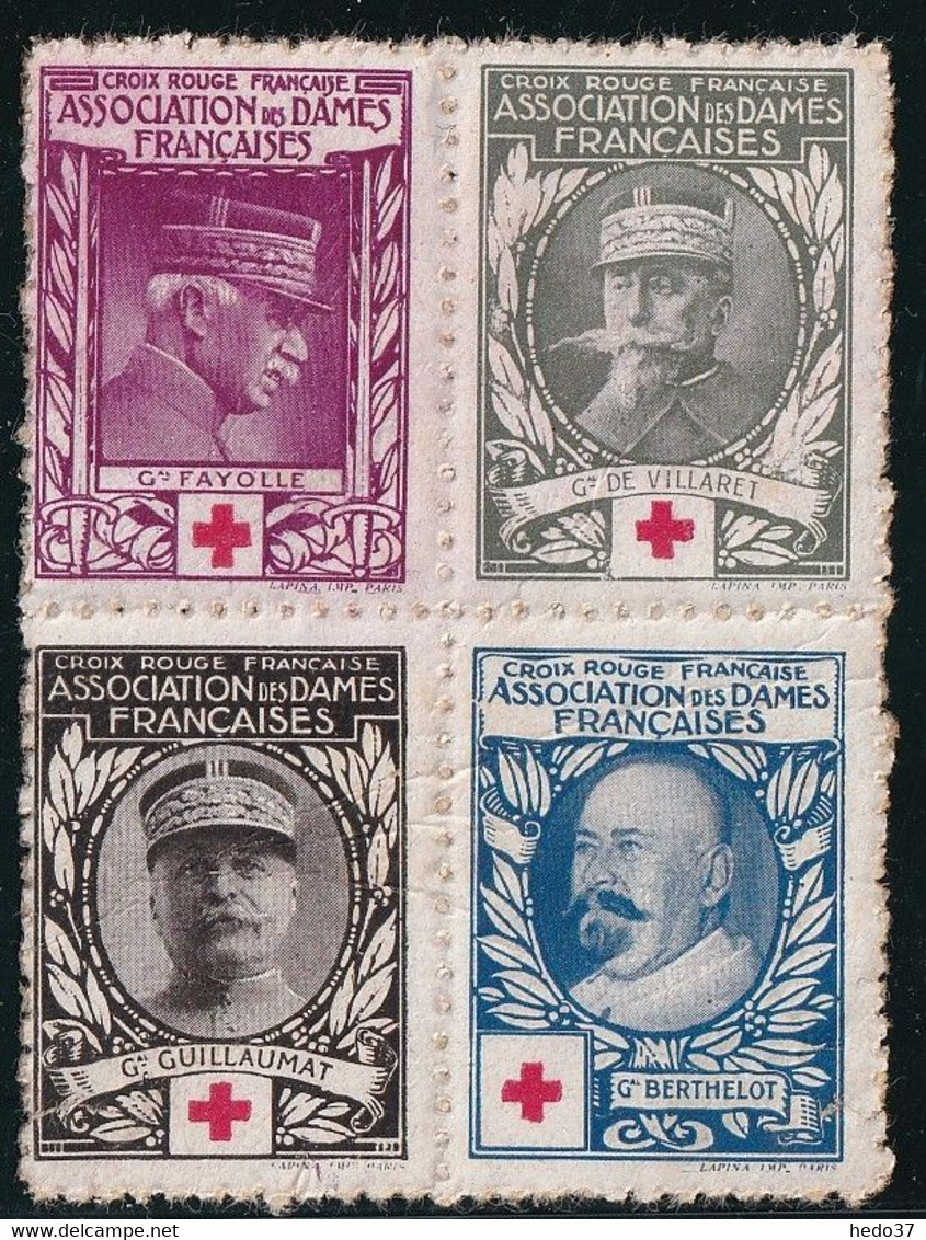 France Vignettes Croix Rouge - Neuf Sans Gomme - TB - Red Cross