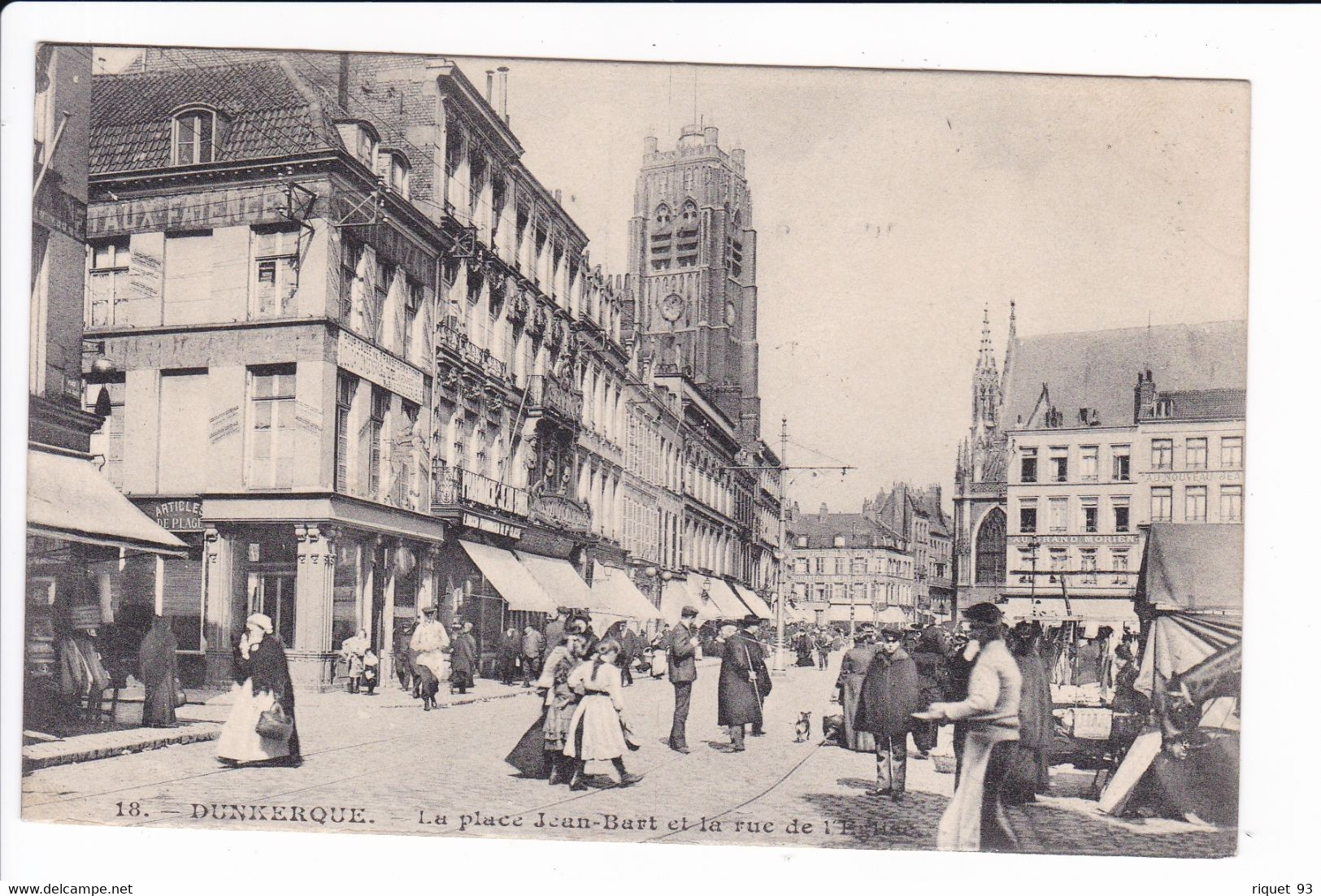 18 - DUNKERQUE - La Place Jean-Bart Et La Rue De L'Eglise - Dunkerque