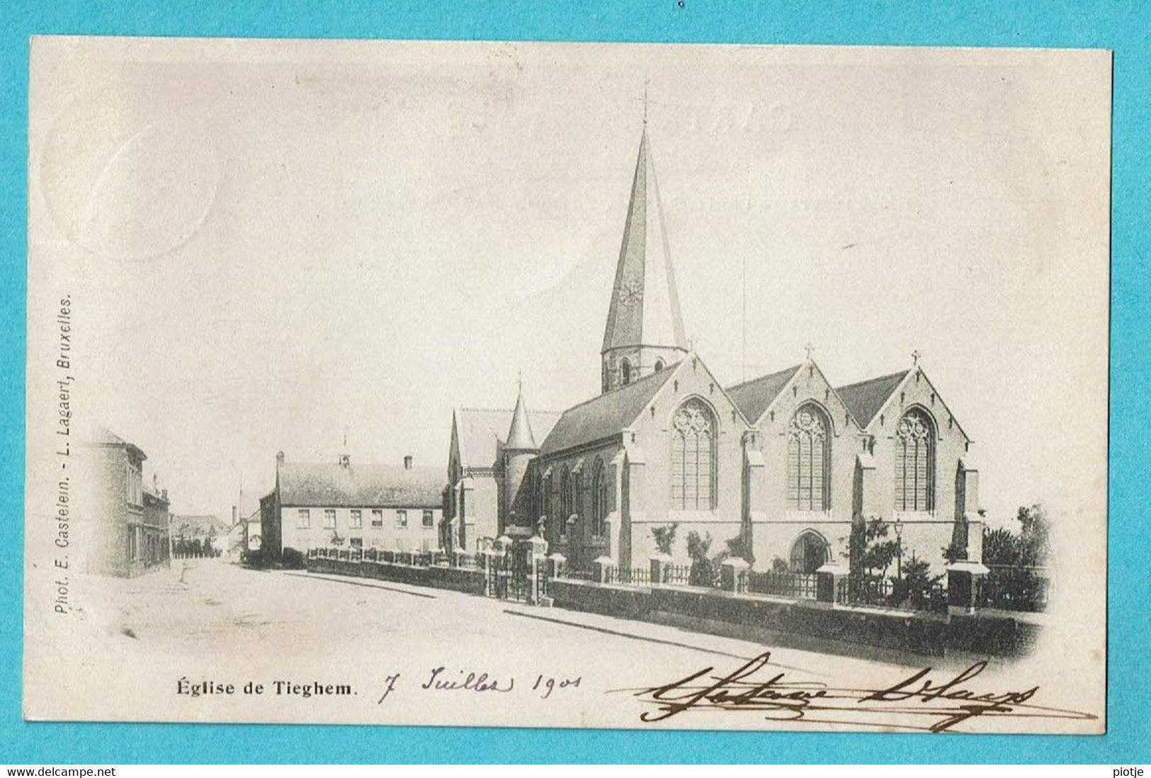 * Tiegem - Tieghem (Anzegem - West Vlaanderen) * (Phot E. Castelein - L. Lagaert) église De Tieghem, Kerk, TOP - Anzegem