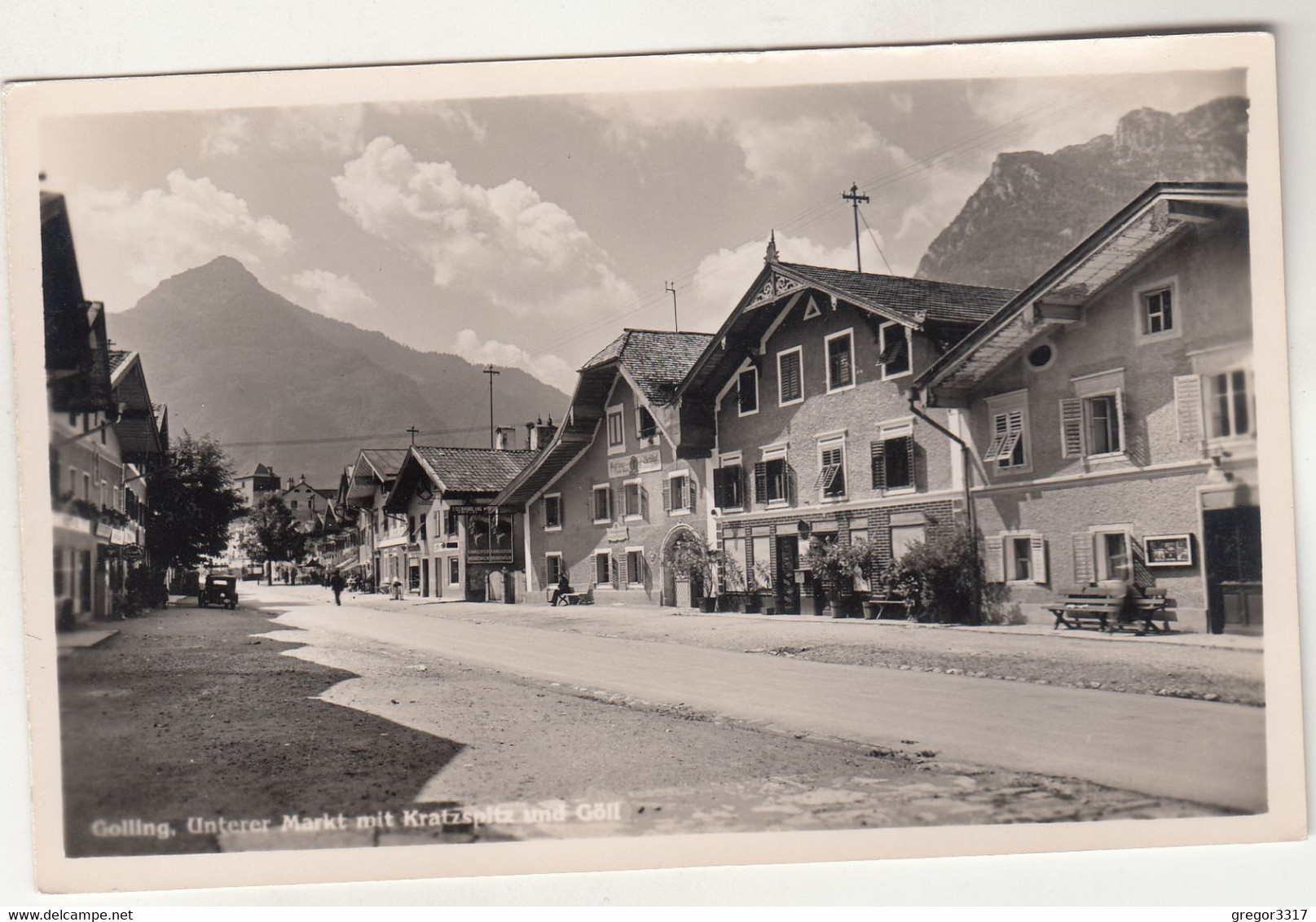 C2202) GOLLING - Unterer Markt U. Kratzspitz Und Göll Mit Super HAUS DETAILS U. Auto 1956 - Golling