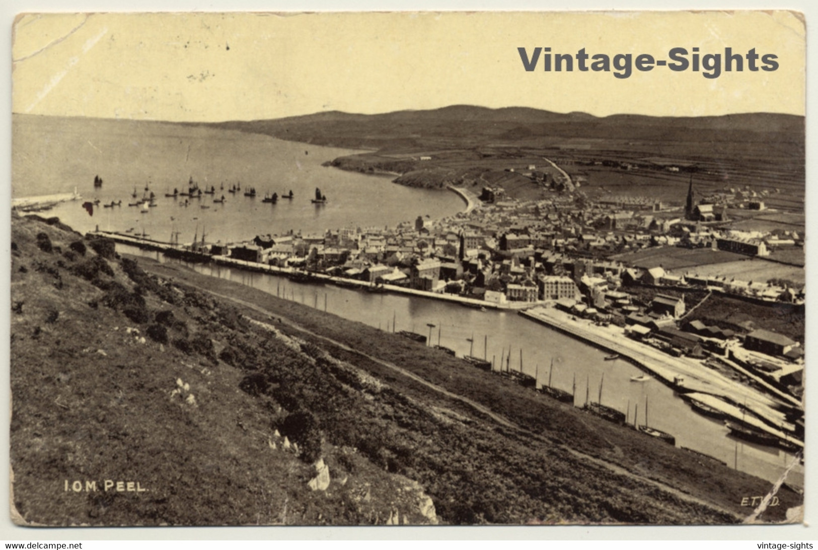 Peel / Isle Of Man: Total View - Fishing Port (Vintage PC 1909) - Isle Of Man