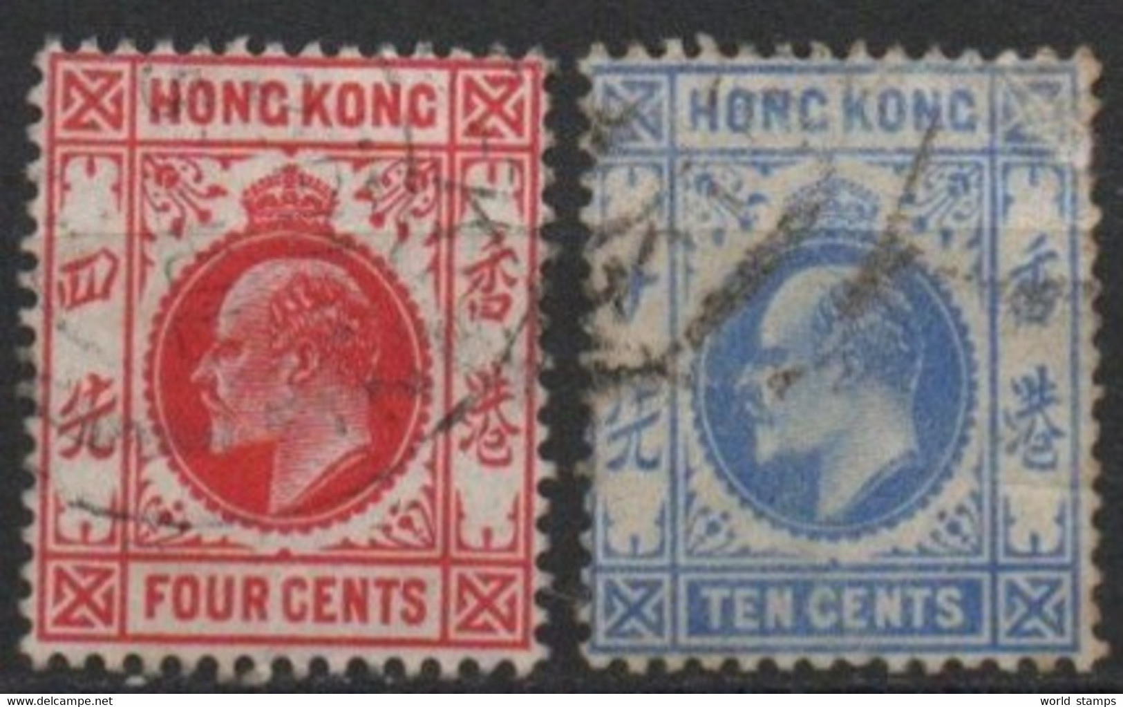 HONG KONG 1904-9 O FIL. CA MULTIPLE - Usados